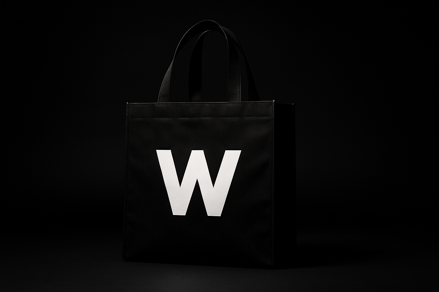 Old black Woolies shopping bag